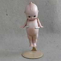 smilende-biscuit-baby-dukke-bevægelige-arme-antik